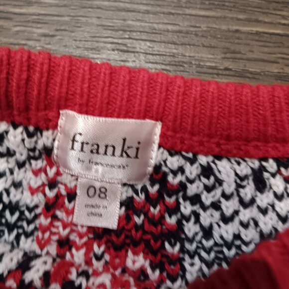 Franki by Francesca's Girls Pullover Sweater - Dogs - Red, Black, White - Sz 08 - Picture 5 of 5